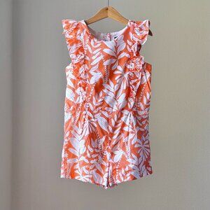 Janie & Jack Aerin Fern‑Print Ruffle Romper • Girls Size 7 • Never Worn • Collab